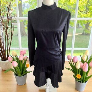 SOMETHING NAVY Ruffle Navy Blue Mini Dress Size Small